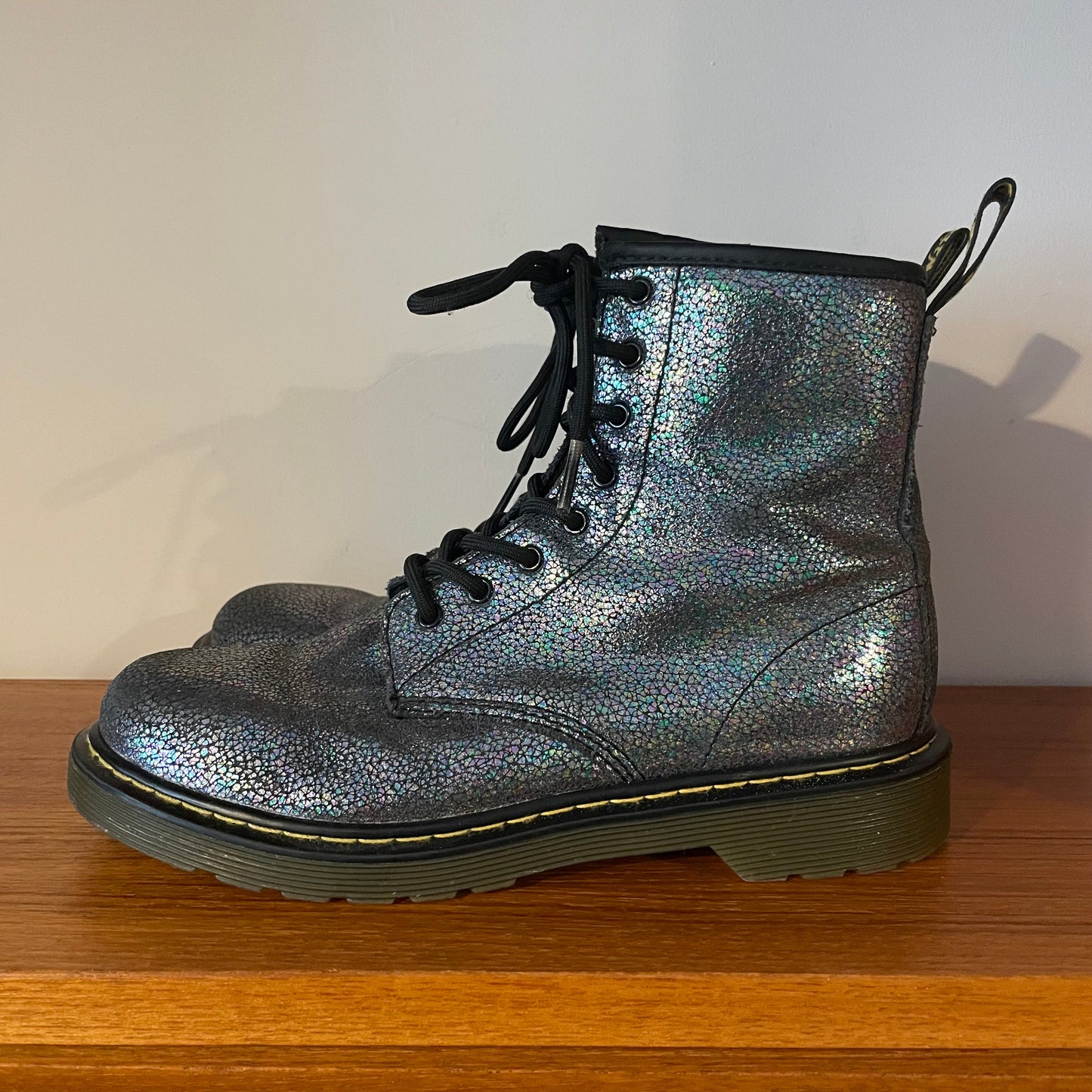 Dr Martens GLITTER 1460 SILVER ZIP ANKLE WOMEN