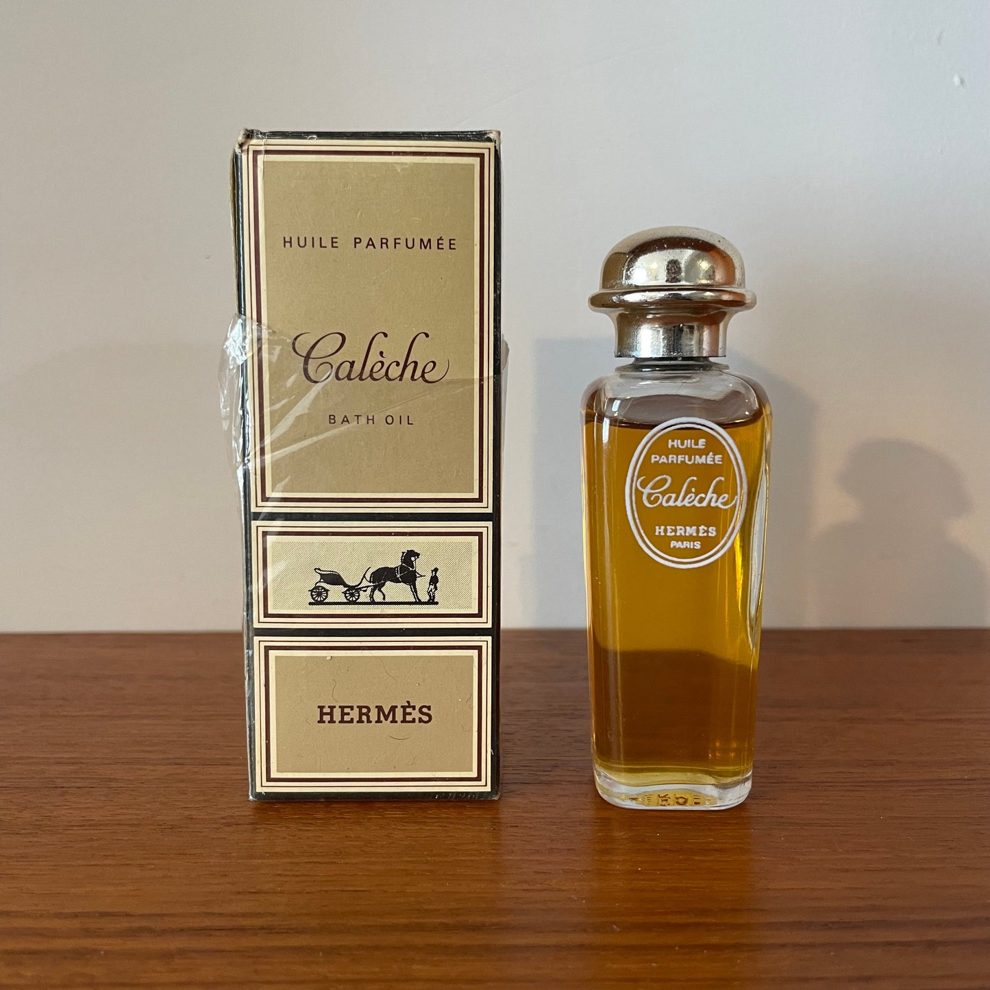 Vintage perfume Hermes Caleche Bath Oil 28cc Nearly Full RARE