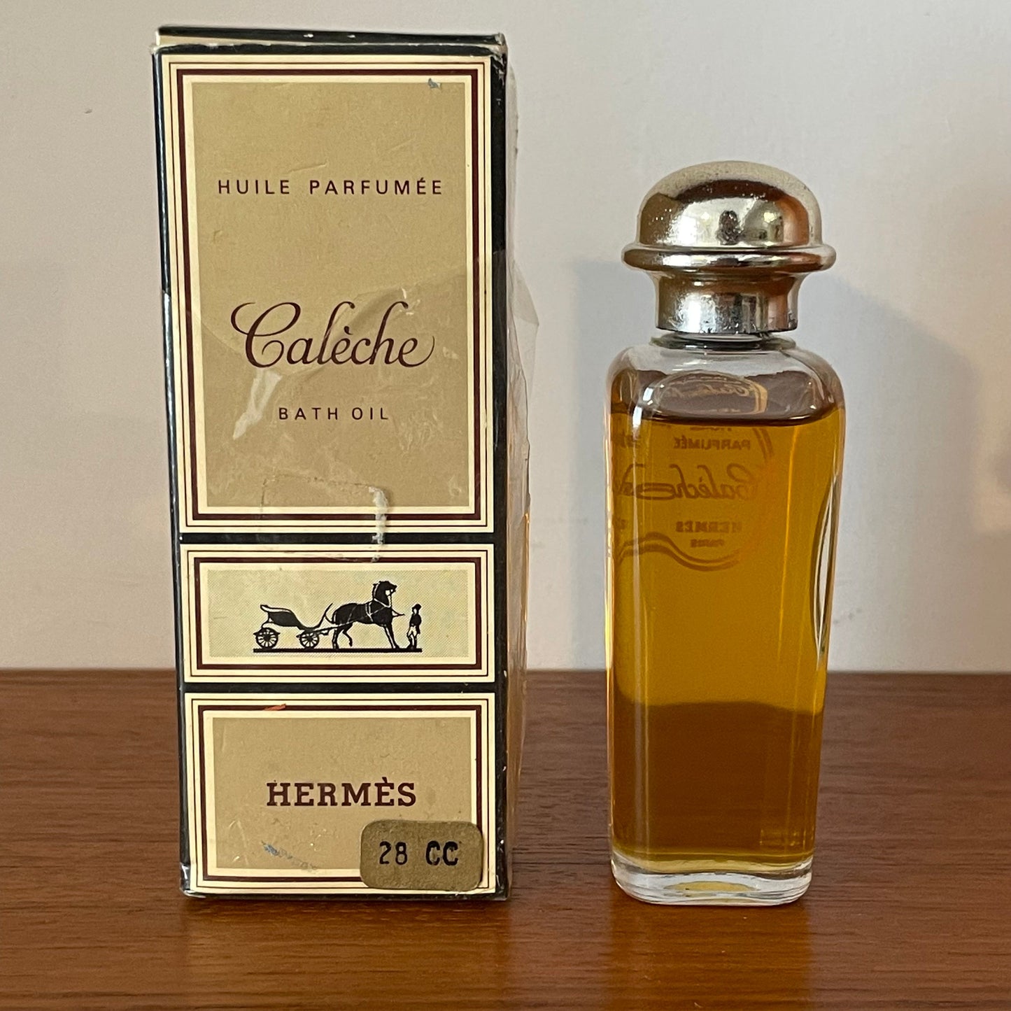 Vintage perfume Hermes Caleche Bath Oil 28cc Nearly Full RARE