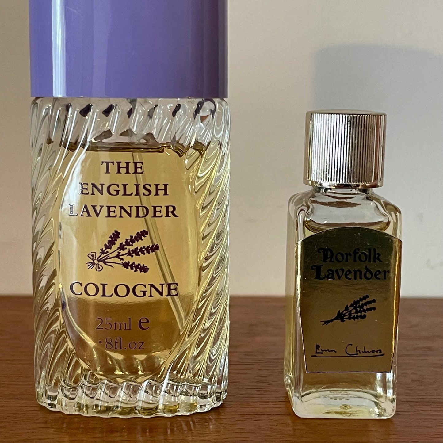 Vintage perfume Norfolk Lavender 2 Perfumes 1x 25ml 90% Full, 1x 7ml 90% Full