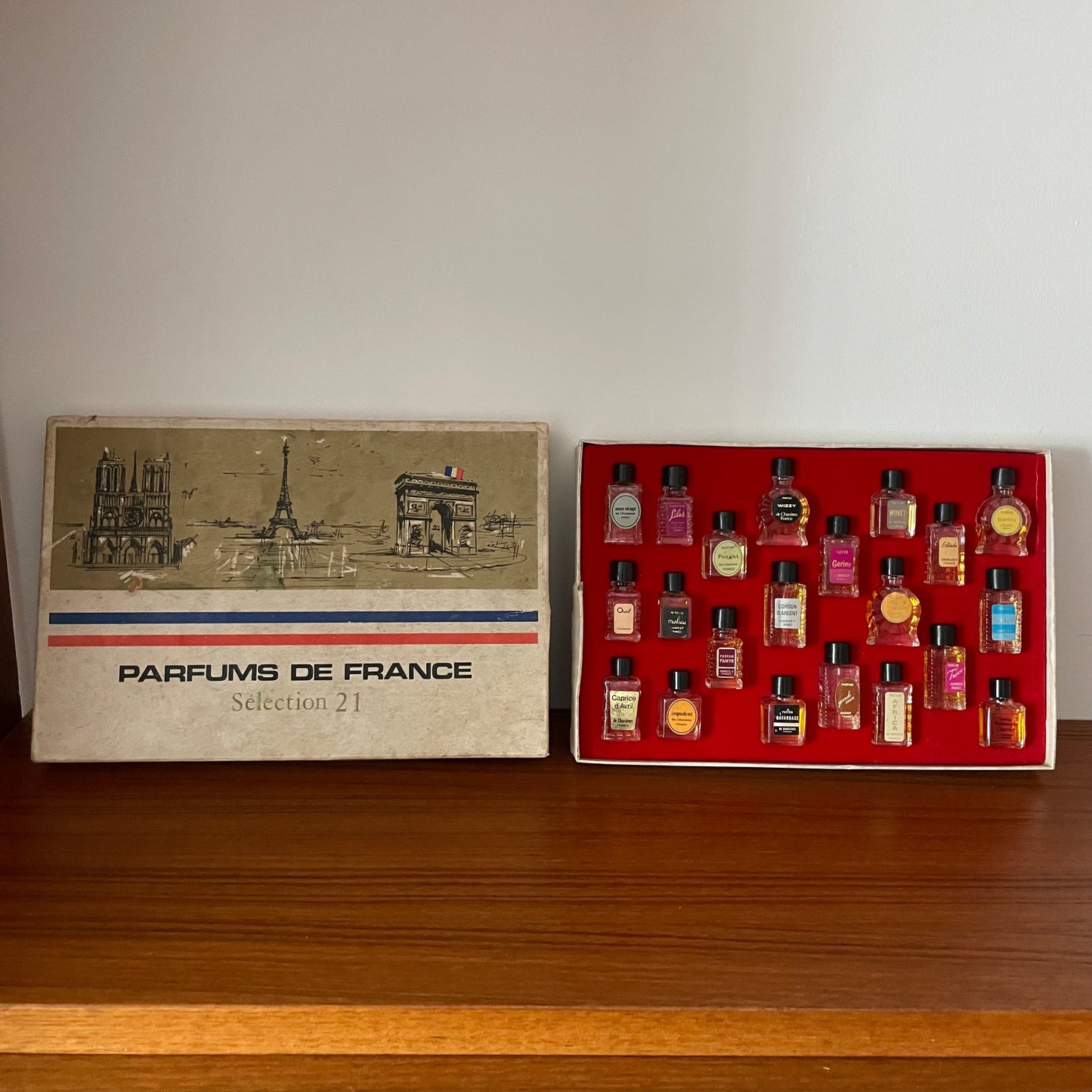 Vintage Parfums De France. Charrier Parfums. Perfumes of France Box of 21 50ml Perfumes.