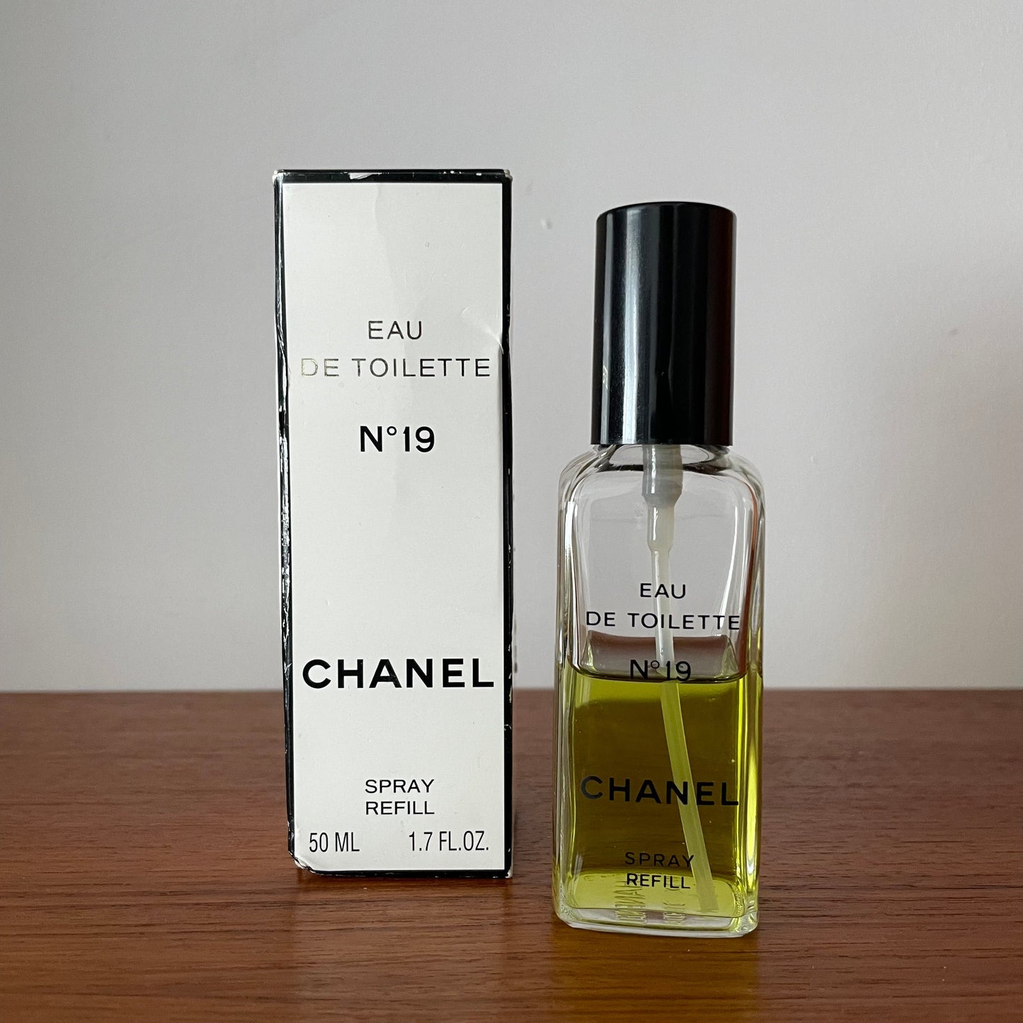 Vintage No 19 Chanel Paris Eau De Parfum Spray Refill. 50ml. 50% Full.