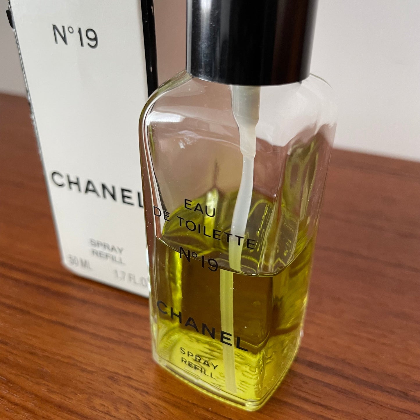 Vintage No 19 Chanel Paris Eau De Parfum Spray Refill. 50ml. 50% Full.