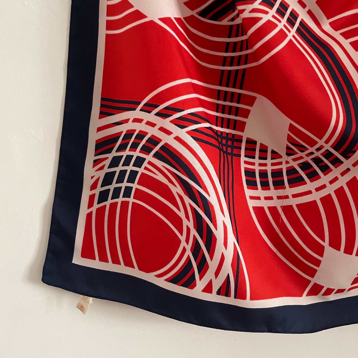 Vintage Red, White and Blue geometric circle pattern square classic  scarf .