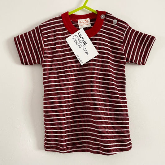 Vintage deadstock Empire made red and white striped children’s t-shirt jersey knit