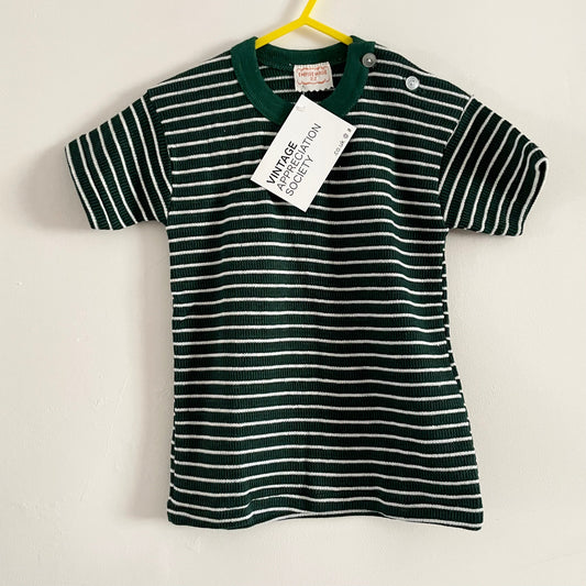 Vintage deadstock Empire made green & white striped children’s t-shirt