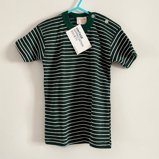 Vintage deadstock Empire made green & white striped children’s t-shirt