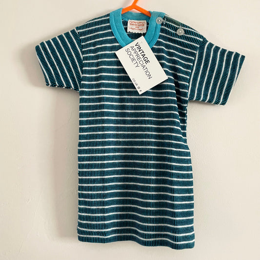 Vintage deadstock Empire made blue and white striped children’s t-shirt