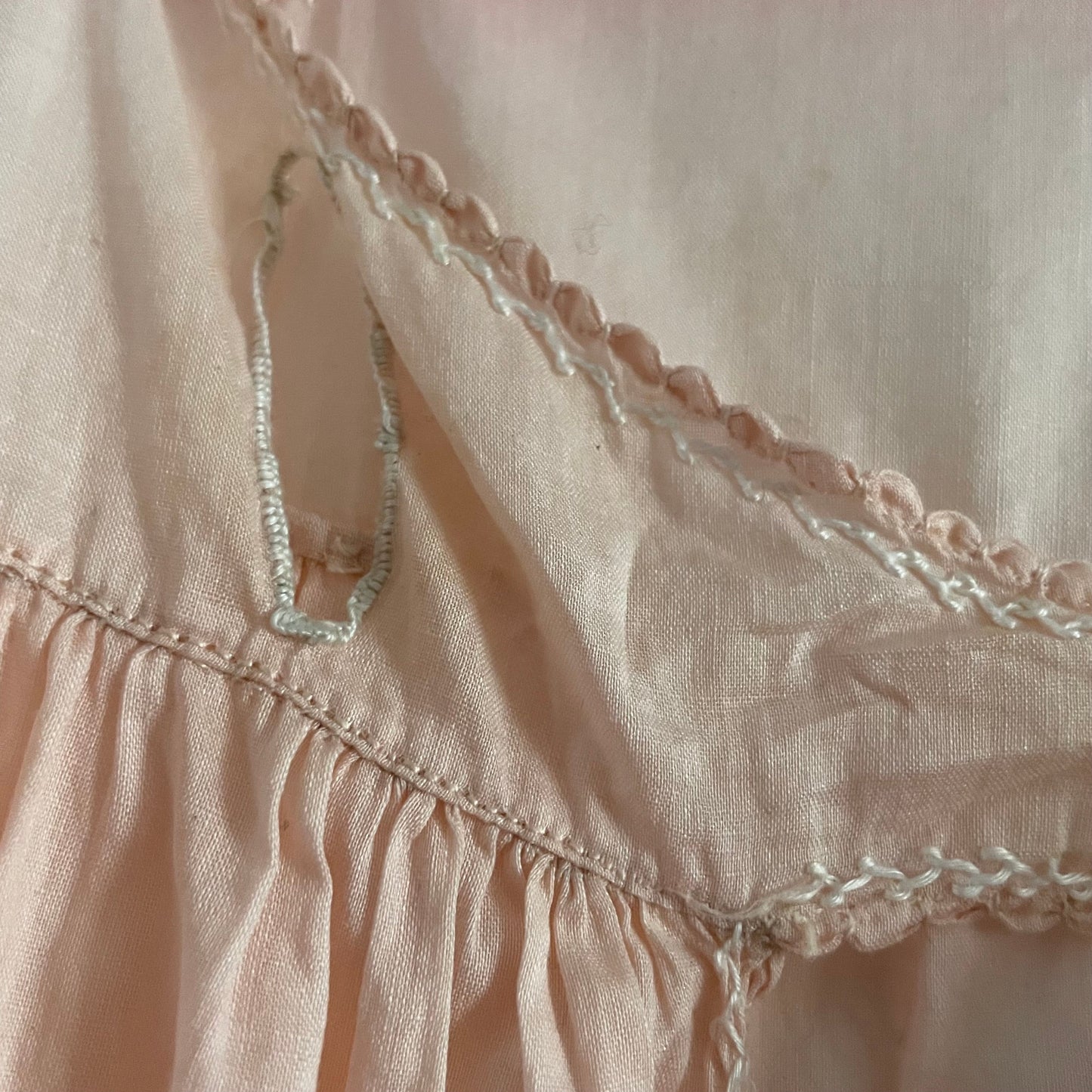 Pink vintage baby children's smock dress Tie Detail