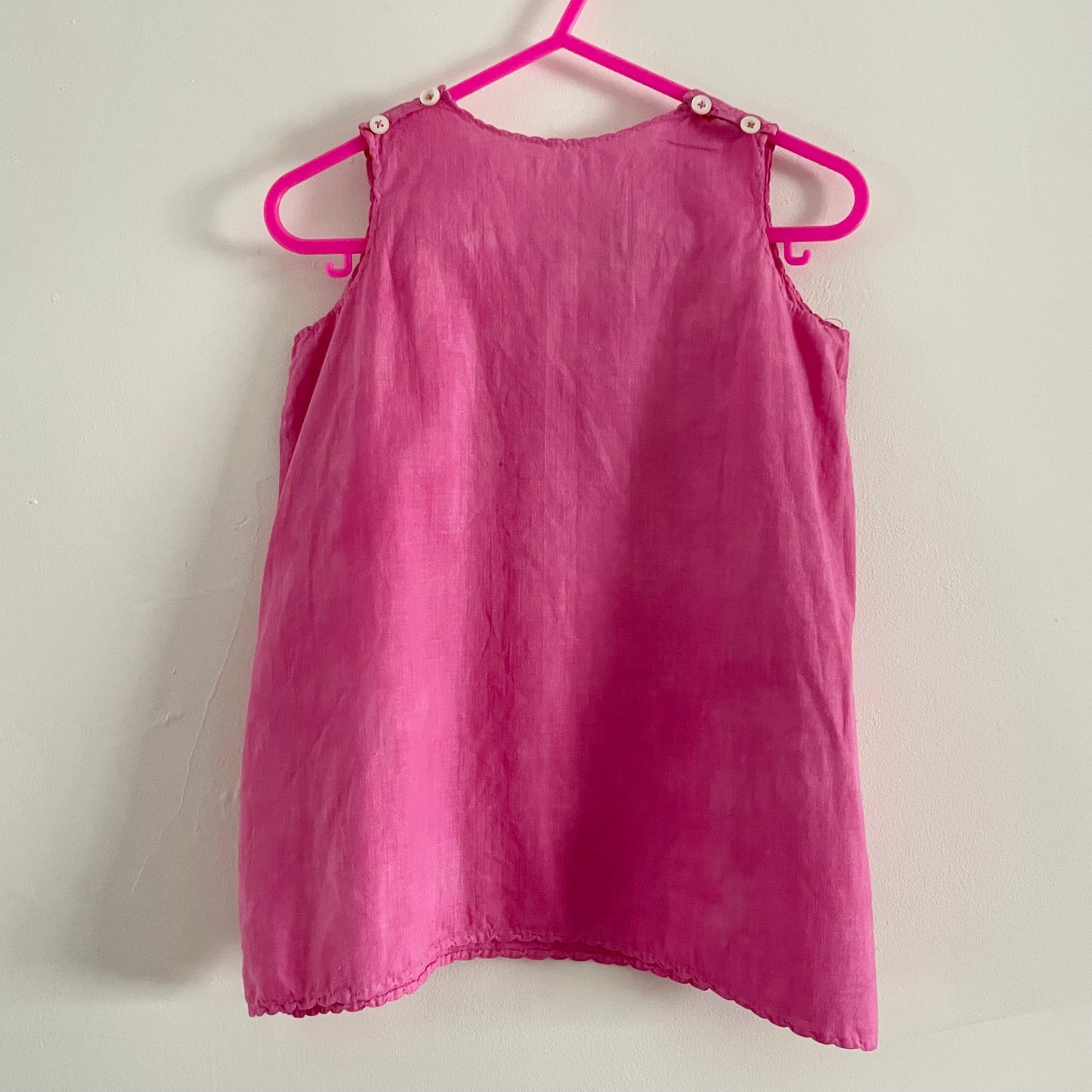 Hand dyed vintage smock dress. Simple baby dress