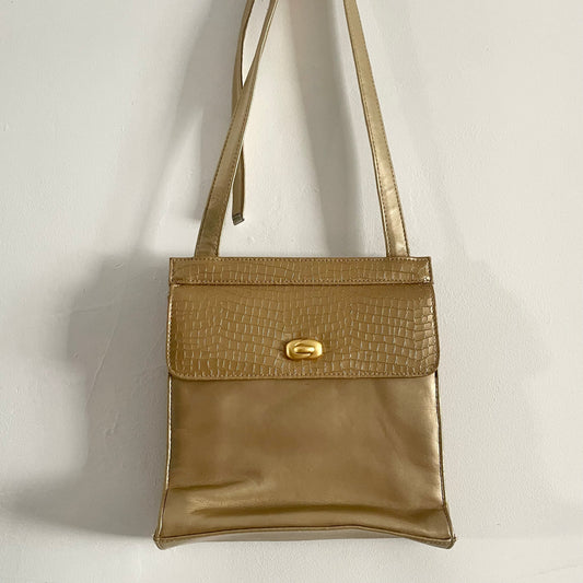 Vintage Japelle by Jane Shilton Gold Evening Handbag with Adjustable Strap