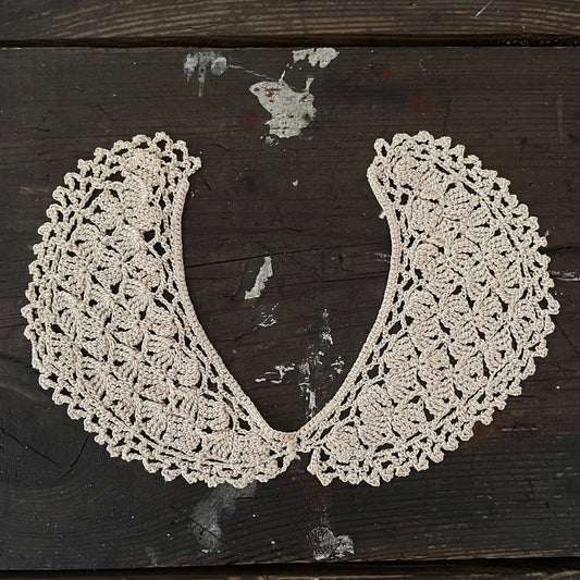 Antique Cream crochet lace baby collar