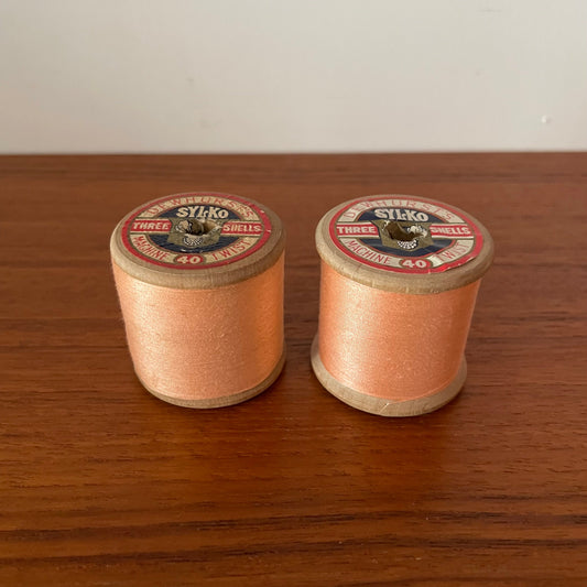 Vintage Dewhurst's Sylko Fast Dye Thread Reels x 2. Machine Twist 40. D311 Sunrise.