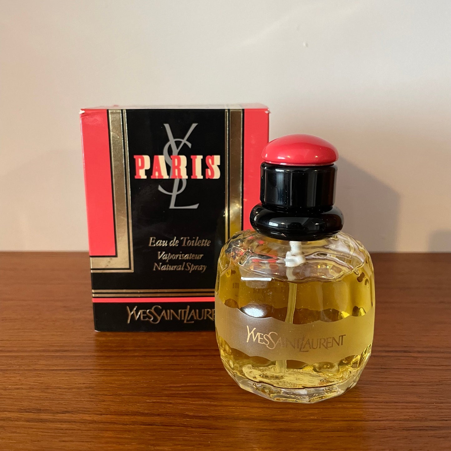 Vintage perfume Paris by YSL, Very Rare Late 80s Unsealed Eau de Toilette Vaporisateur, 75ml, Full