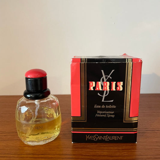 Vintage perfume Paris by YSL, Rare Box 1st Edition 1983, 50ml, ½ Full