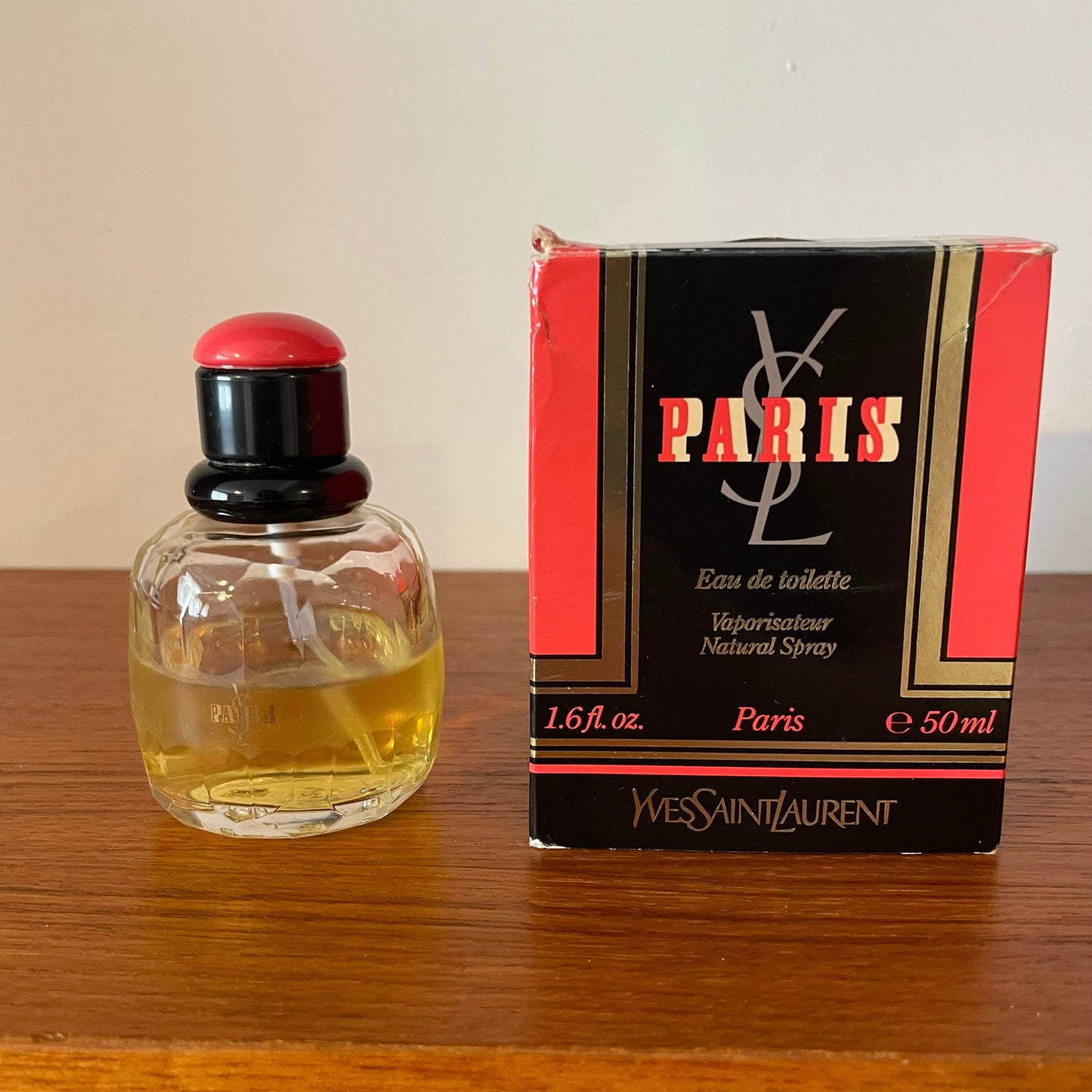 Vintage perfume Paris by YSL, Rare Box 1st Edition 1983, 50ml, ½ Full