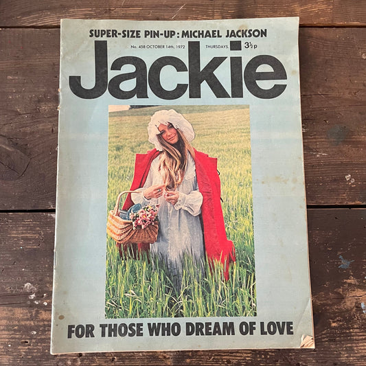 Vintage Jackie Magazine 14th October 1972 No 458. Teen Paper Ephemera