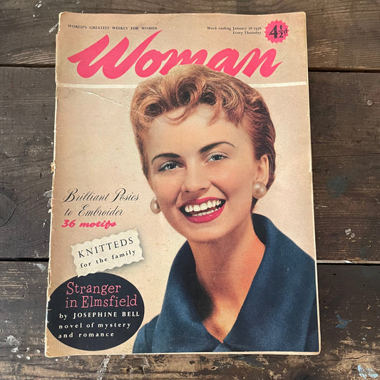 Vintage Woman Magazine Jan 28th 1956. 1950s Paper Ephemera