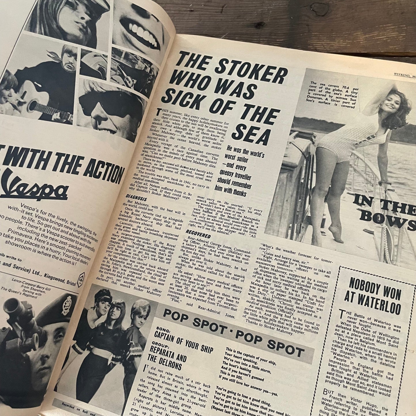 Vintage Weekend And Today 15-21 May 1968. Tommy and Twiggy Magazine. 1960s Paper Ephemera