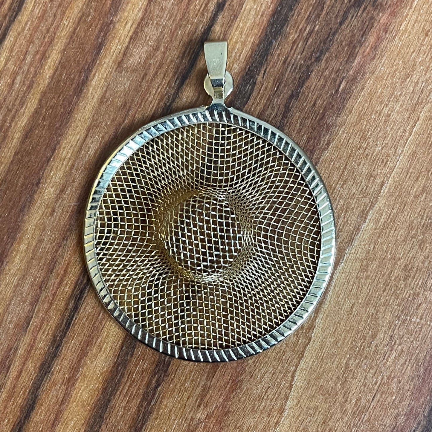 Vintage Gold Tone Costume Mesh Sun Hat Charm Pendant