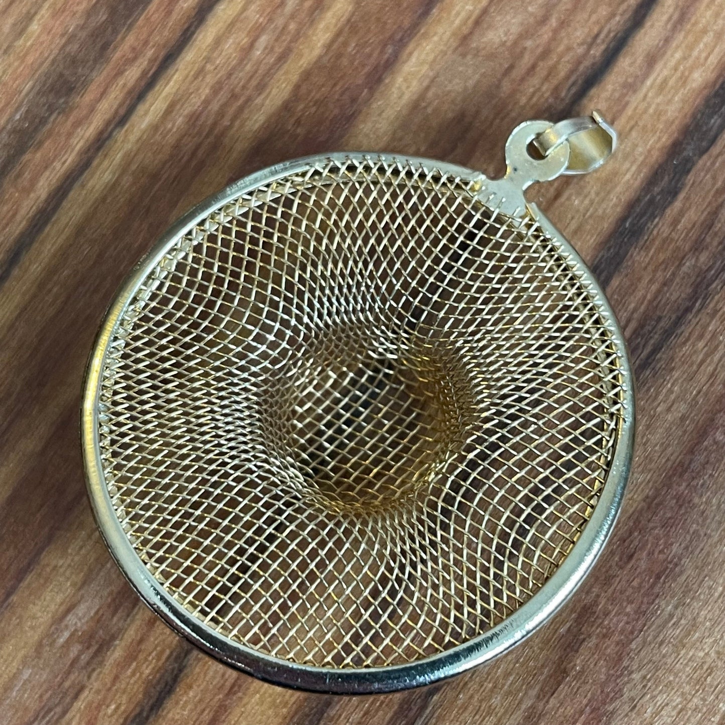 Vintage Gold Tone Costume Mesh Sun Hat Charm Pendant