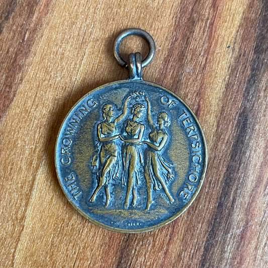 Vintage 1940s Dancing Medal Charm Pendant. The Imperial Society of Teachers of Dancing