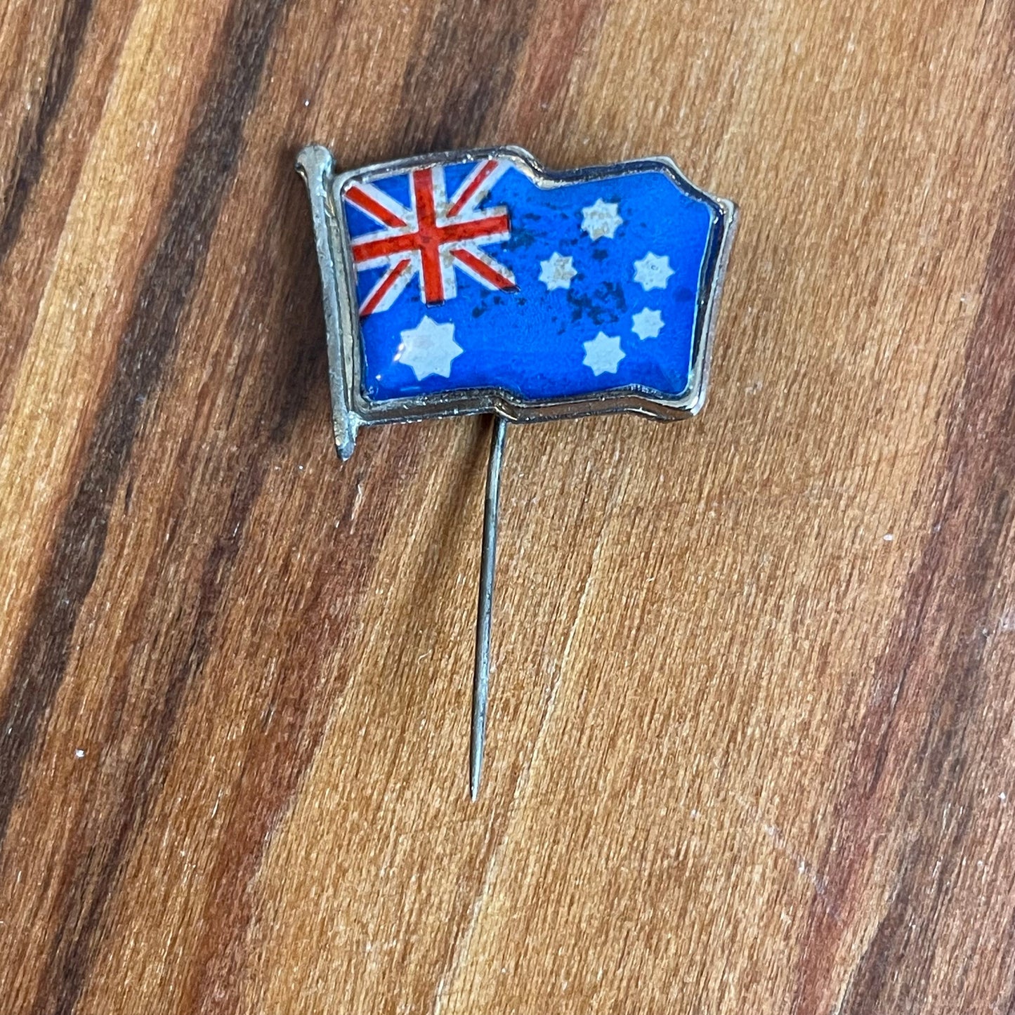 Vintage Enamel Australian Flag Stick Hat Pin. Made in Australia