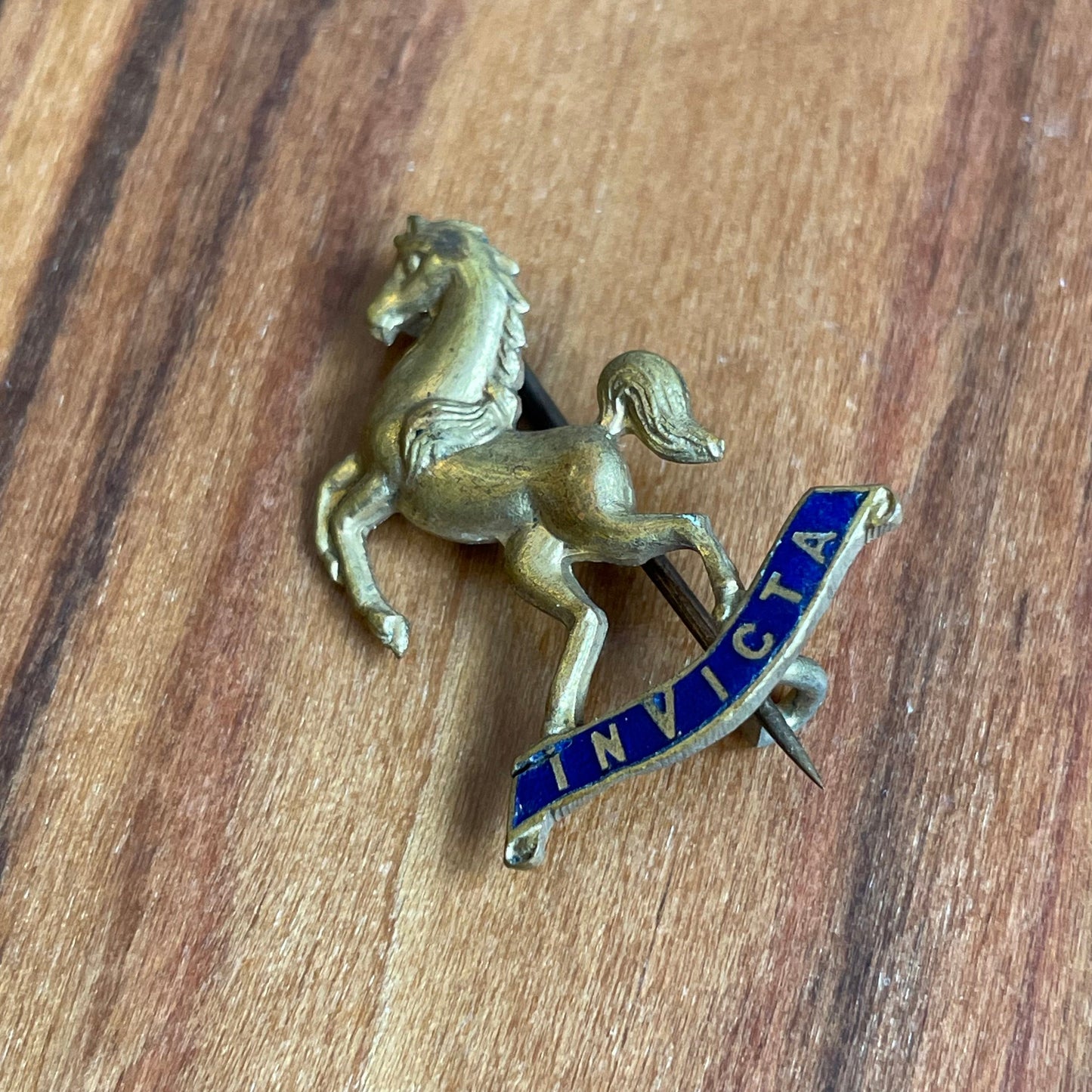 Vintage Royal West Kent Regiment Enamel Badge Brooch