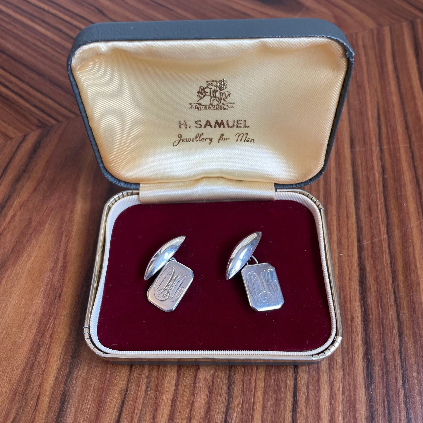 Vintage H Samuel Jewellery For Men Cufflinks 'DMD" Maltese Sterling Silver