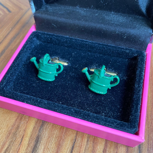 Vintage Mag Mouch London Green Watering Can Cufflinks