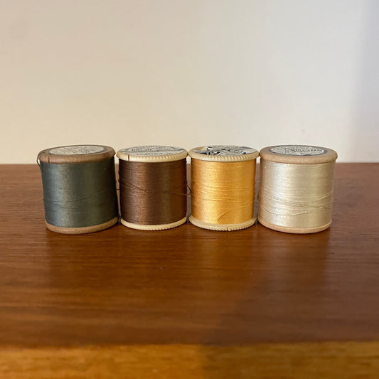 Threads Vintage Job Lot Sylko x4 Assorted Colours for Sewing