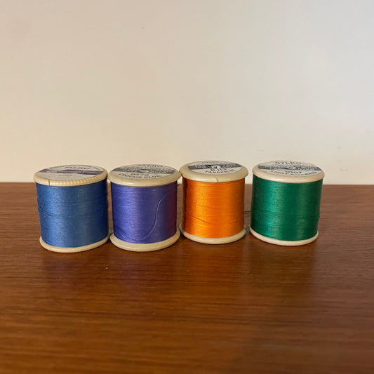 Threads Vintage Job Lot Sylko x4 Multicoloured Sewing Threads