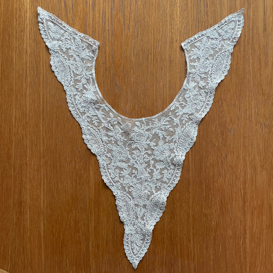 Vintage Detachable Collar Large Cream Lace Floral Applique