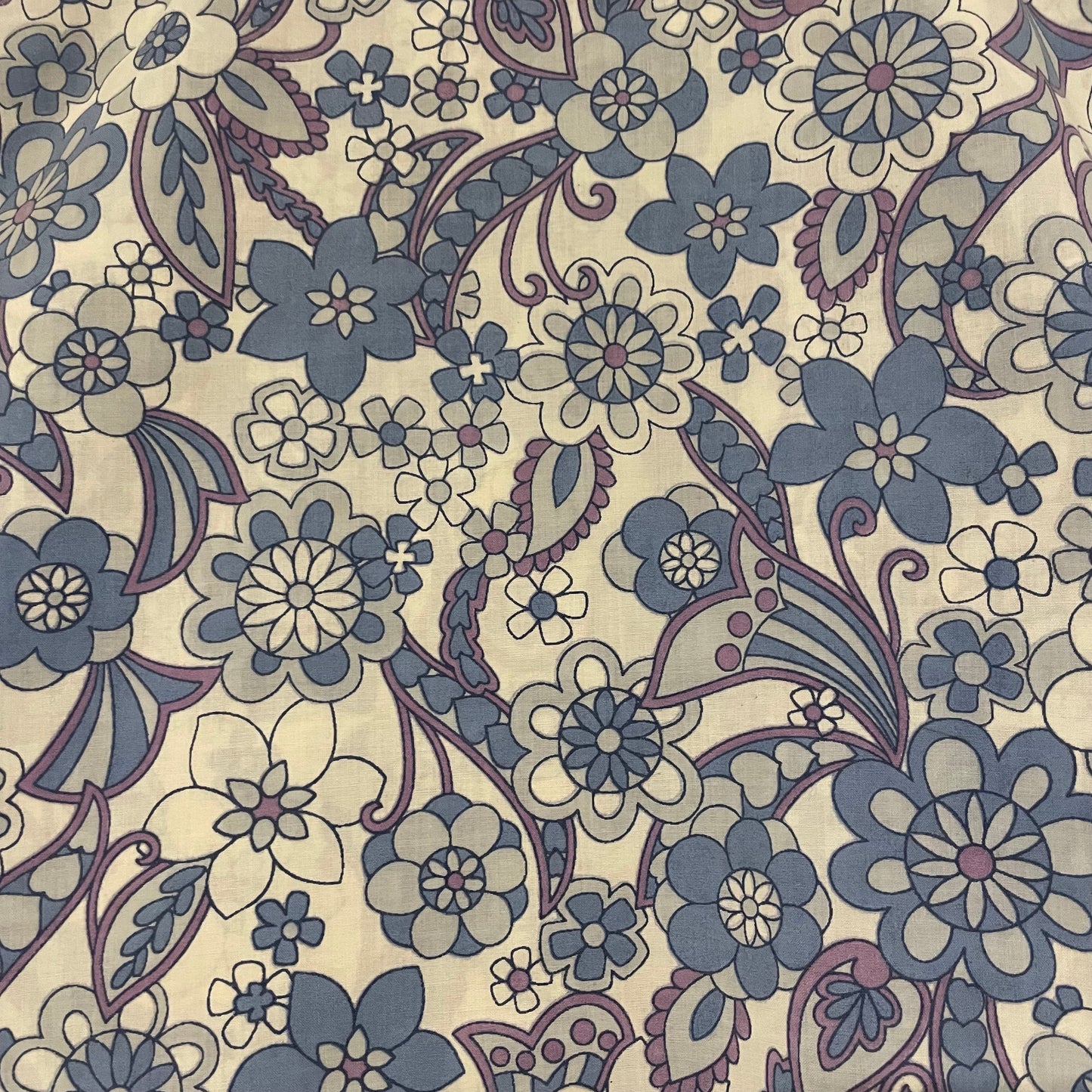Fabric Vintage St Michael Blue and Purple Double Bed Cover