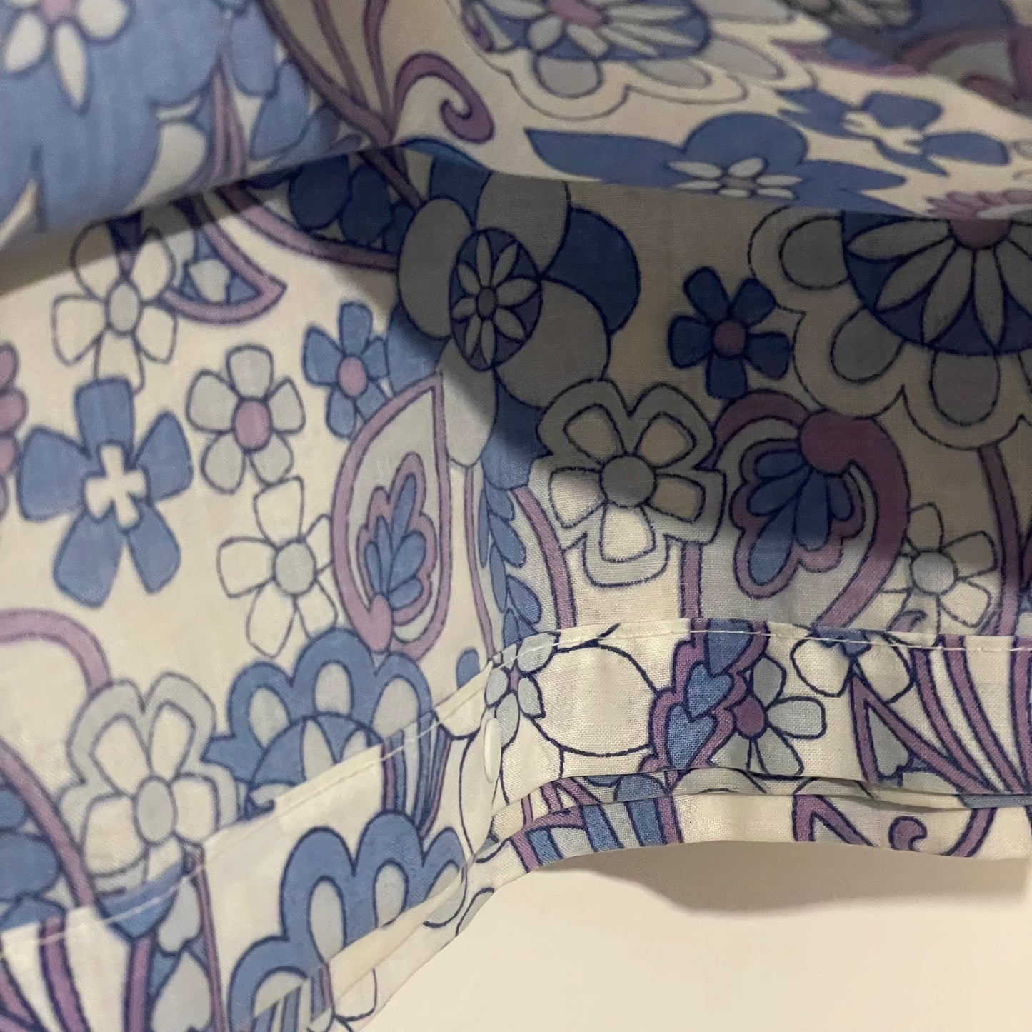 Fabric Vintage St Michael Blue and Purple Double Bed Cover