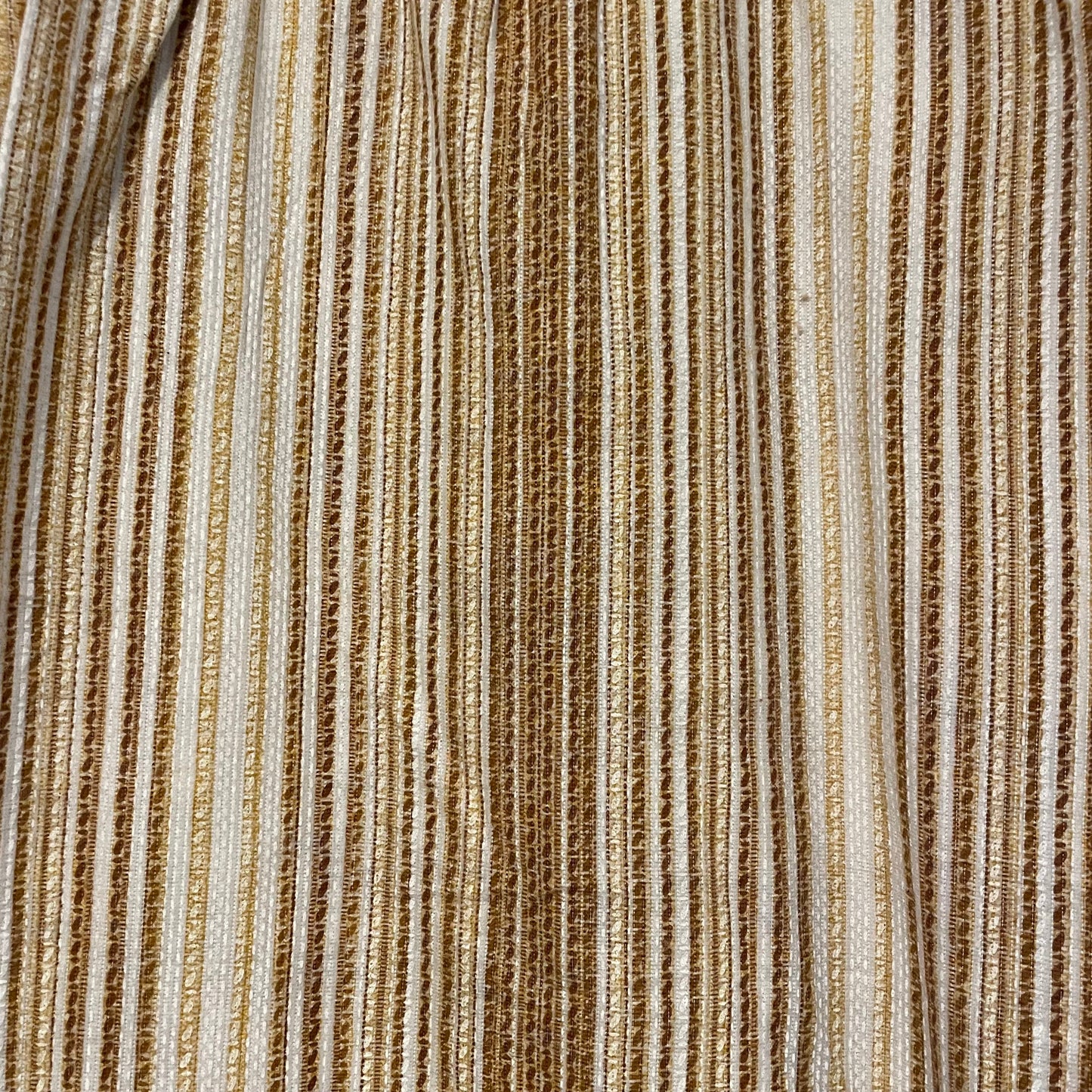 Fabric Vintage Brown and Yellow Thick Striped Curtain Panel