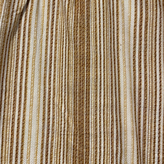 Fabric Vintage Brown and Yellow Thick Striped Curtain Panel