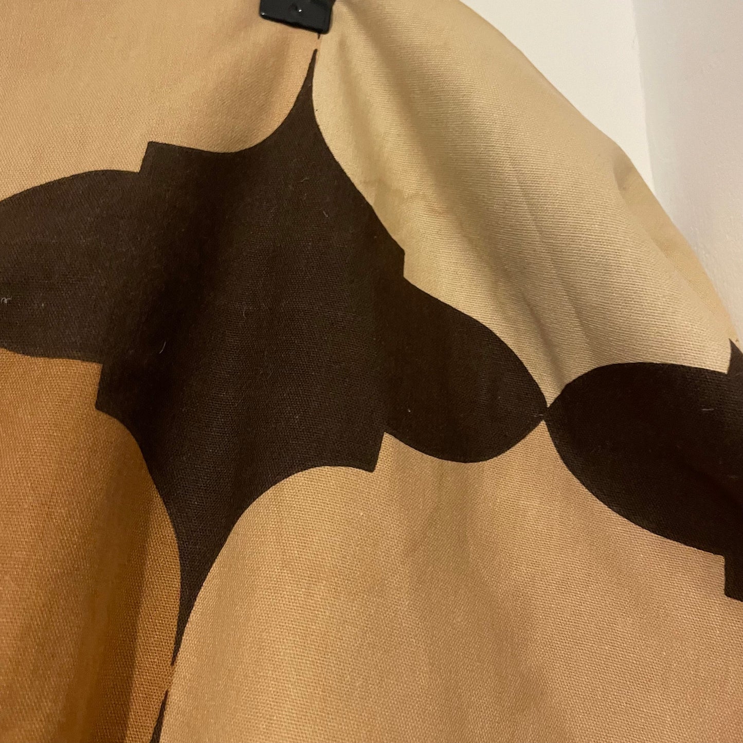Fabric Vintage Brown and Beige Lantern Long Patterned Curtain Panel
