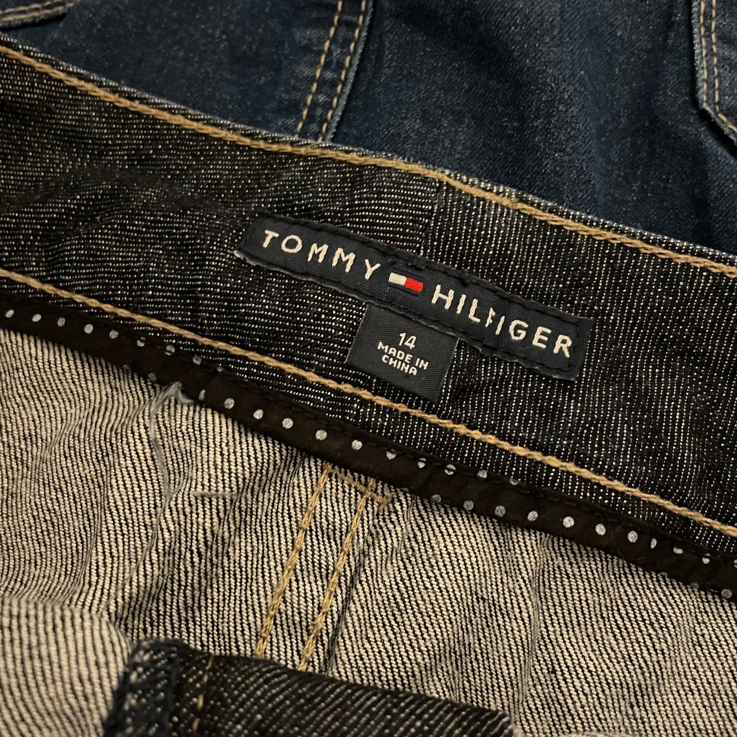 Denim Skirt Mid Length Tommy Hilfiger Dark Wash Size 18