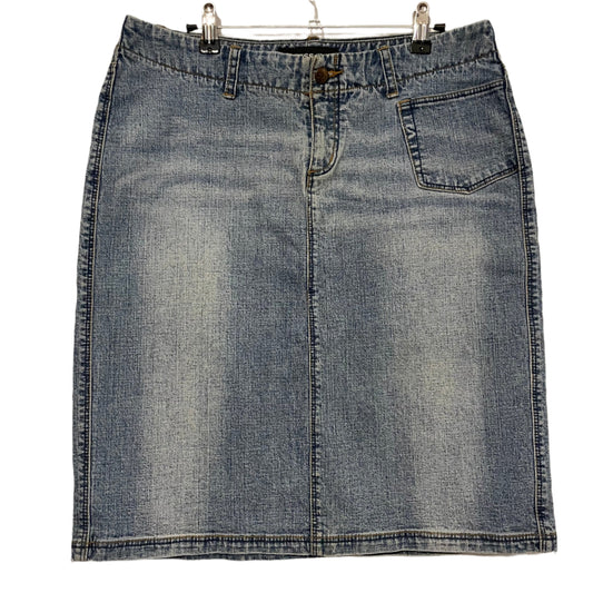 Denim Skirt Mid Length Express Jeans Straight Blue Size 10