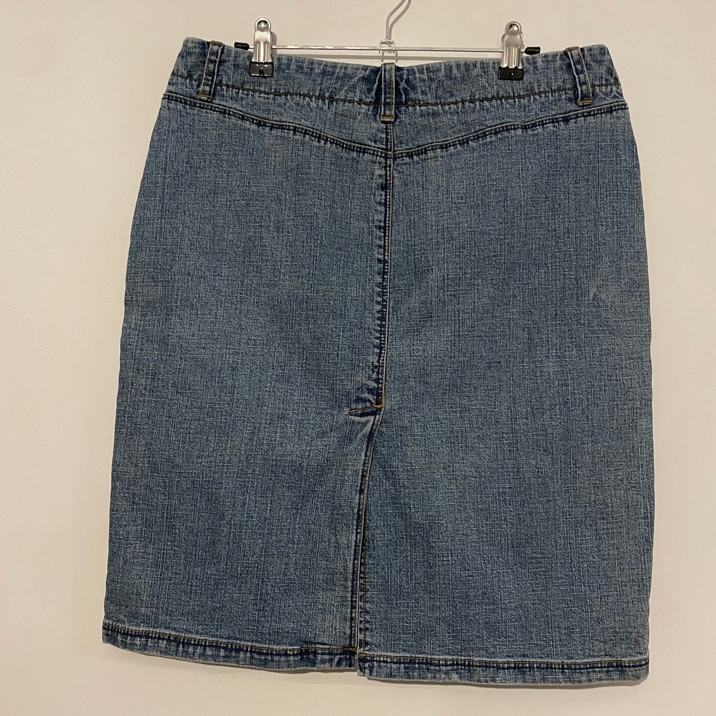 Denim Skirt Mid Length Express Jeans Straight Blue Size 10