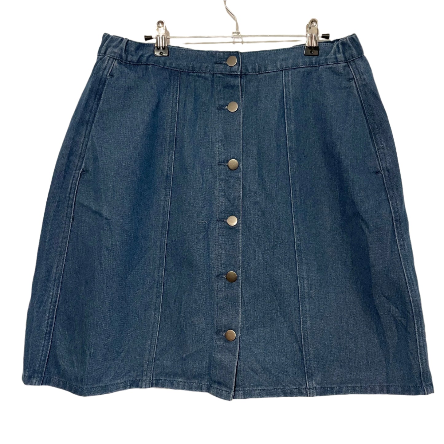 Denim Skirt Mid Length Allegra K A Line Button Size 14 Chic Style