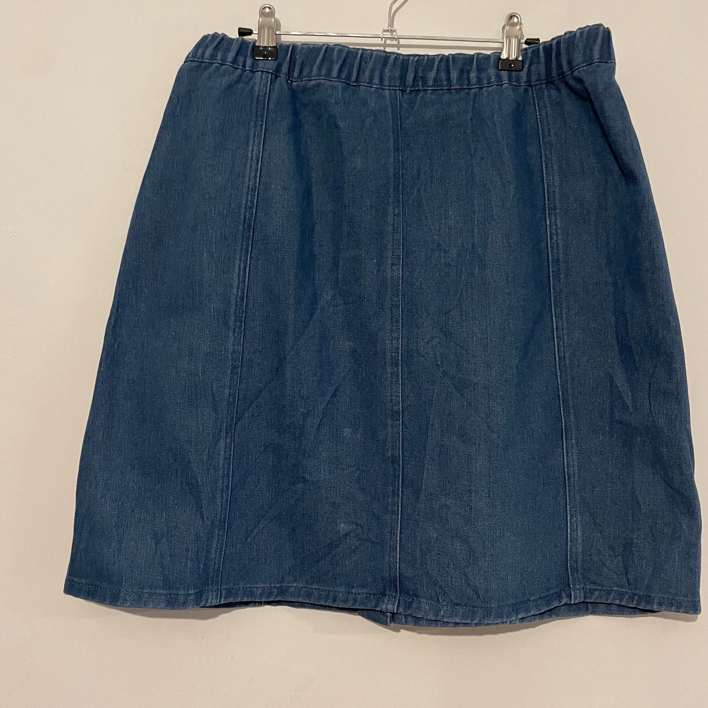 Denim Skirt Mid Length Allegra K A Line Button Size 14 Chic Style