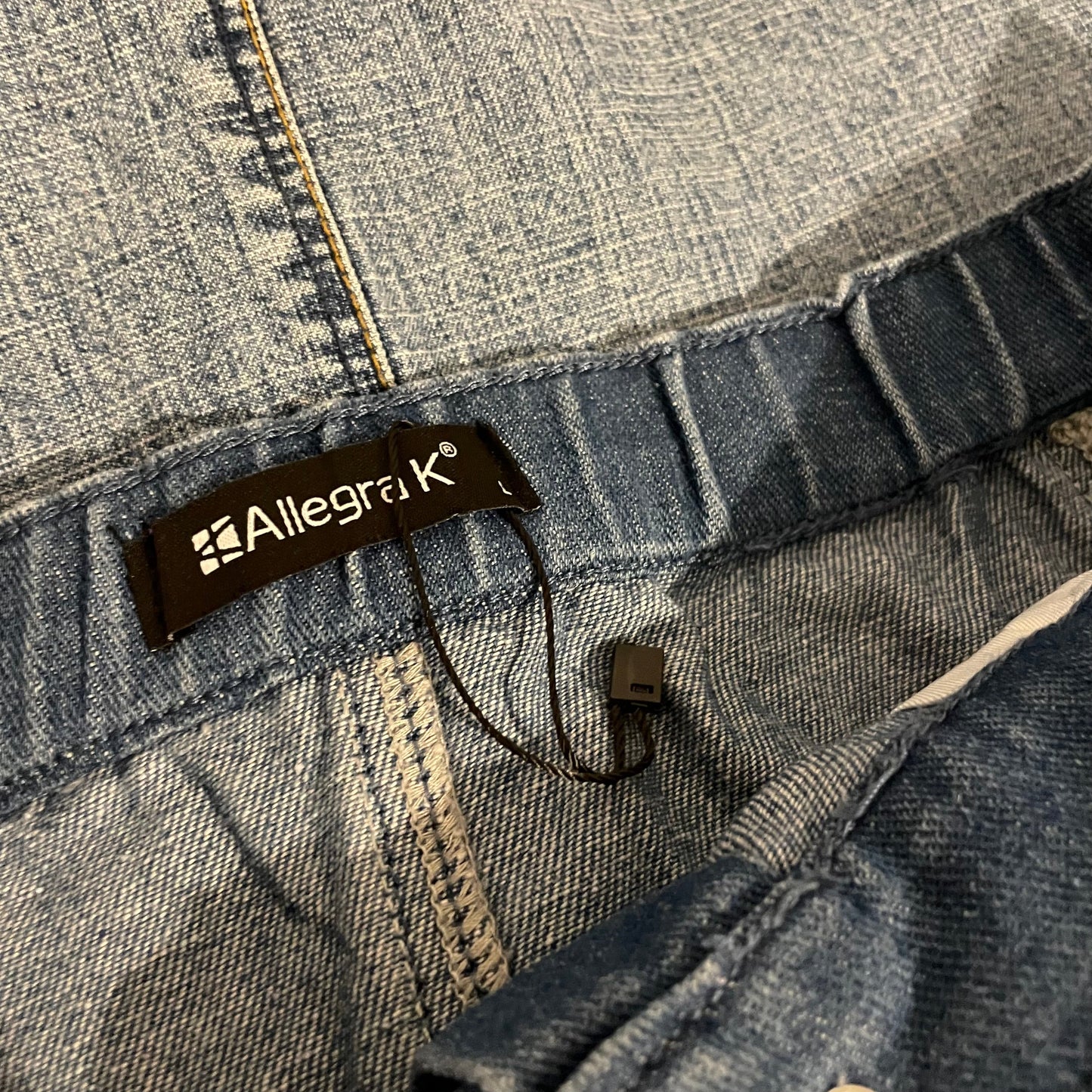 Denim Skirt Mid Length Allegra K A Line Button Size 14 Chic Style