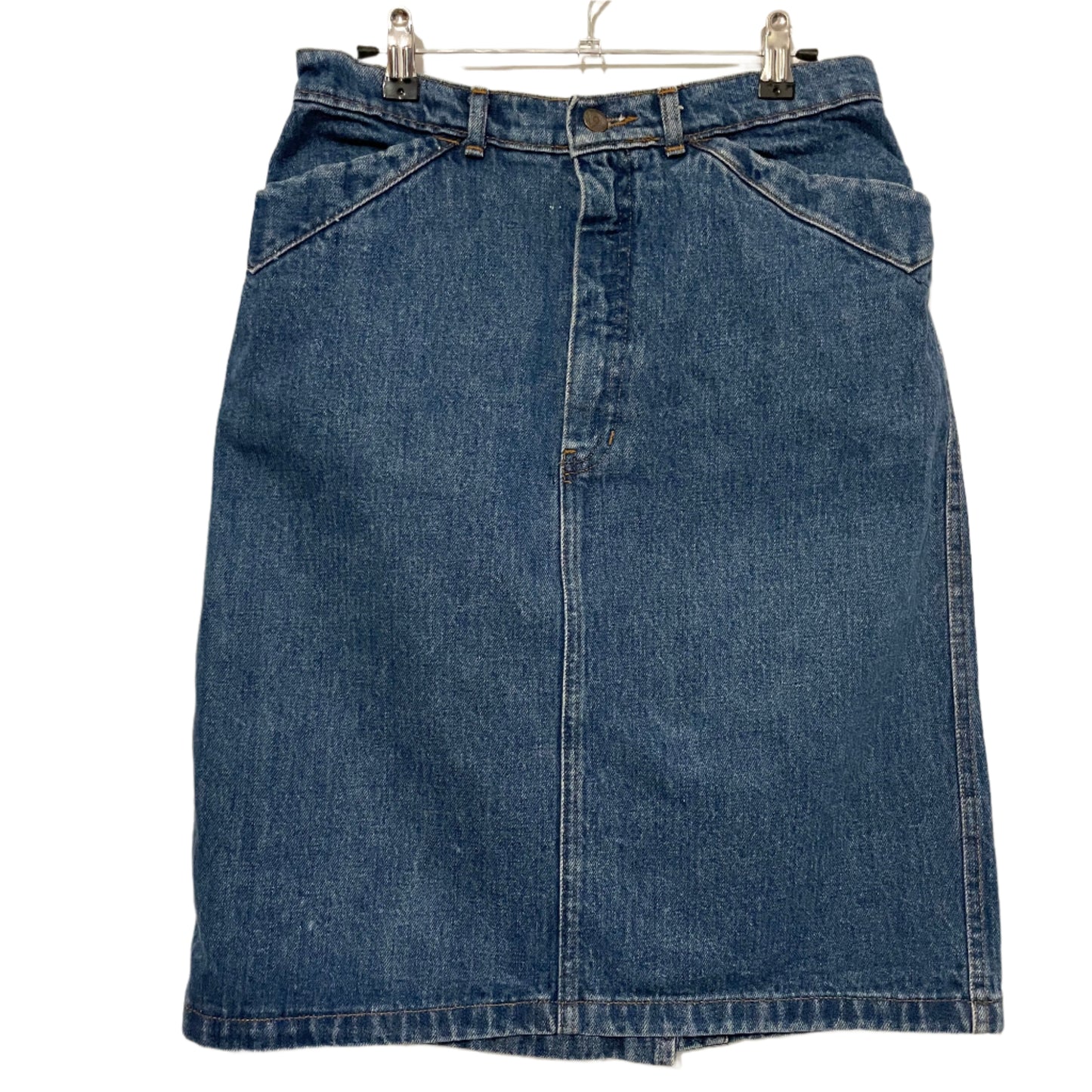 Denim Skirt Mid Length The Gap Straight Blue Size 12 Vintage Fashion