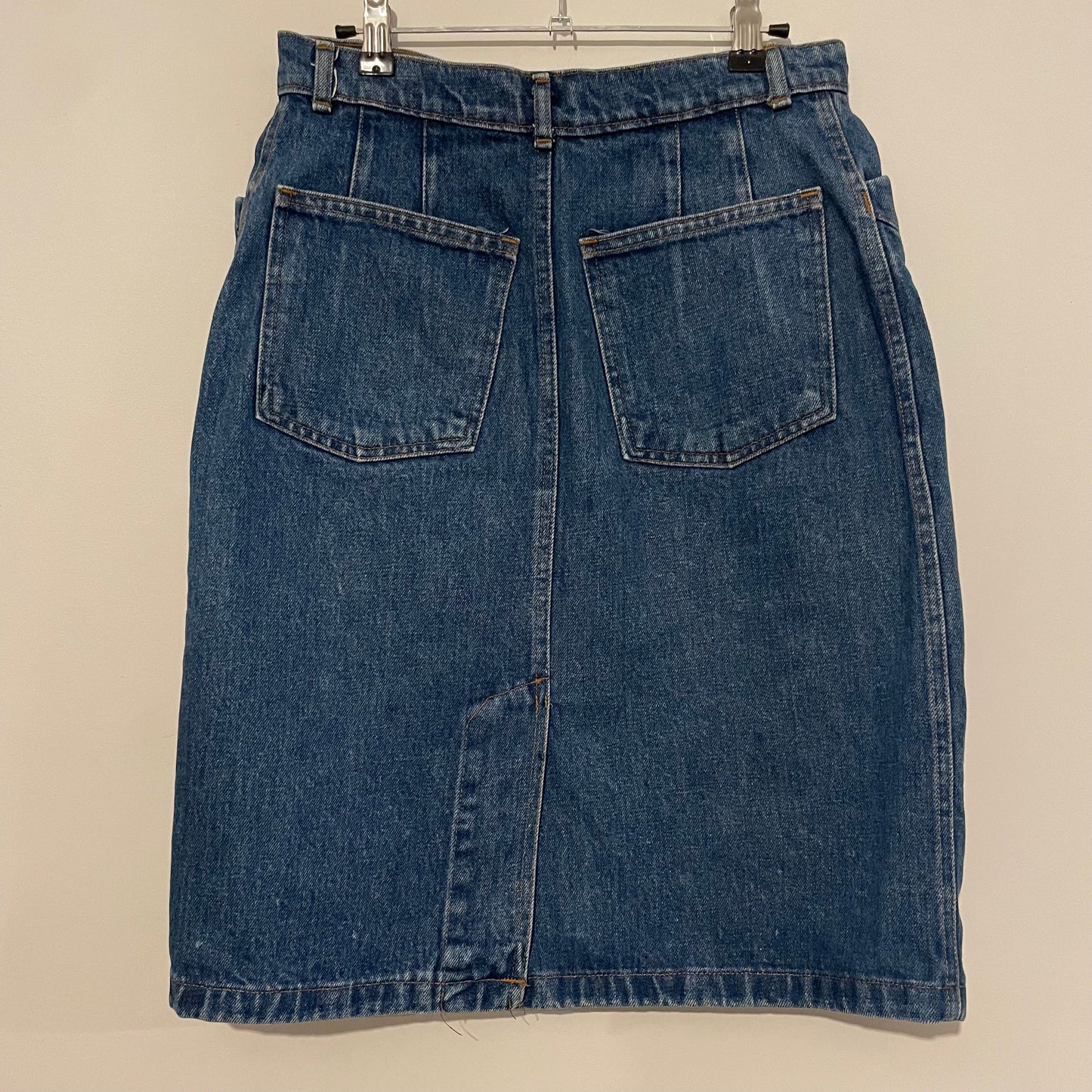 Denim Skirt Mid Length The Gap Straight Blue Size 12 Vintage Fashion
