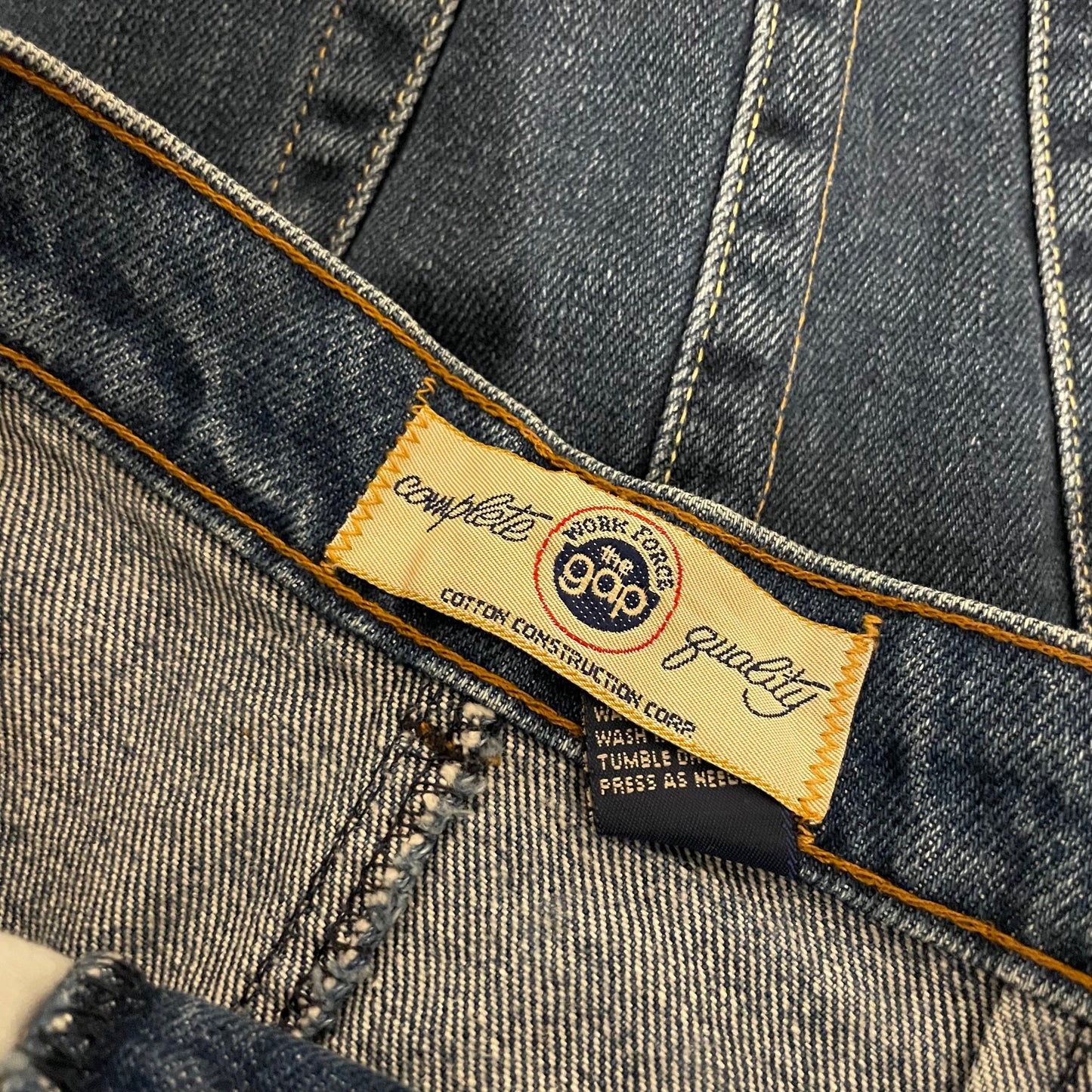 Denim Skirt Mid Length The Gap Straight Blue Size 12 Vintage Fashion