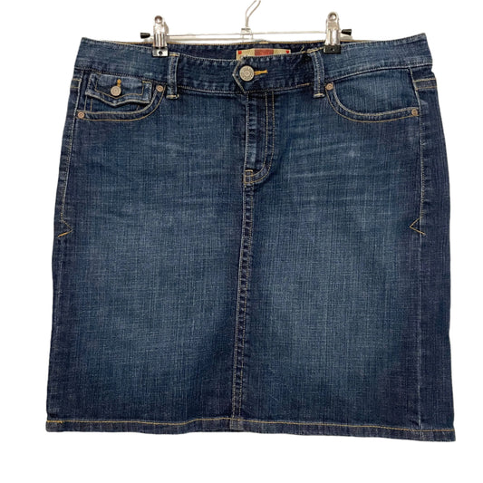 Denim Skirt Mid Length Old Navy Low Waist Dark Wash Size 16