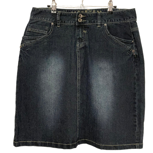 Denim Skirt Mid Length Unbranded Dark Wash Size 16 Vintage Fashion