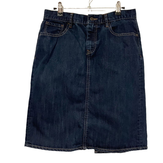 Denim Skirt Mid Length Old Navy Dark Blue Straight Size 12